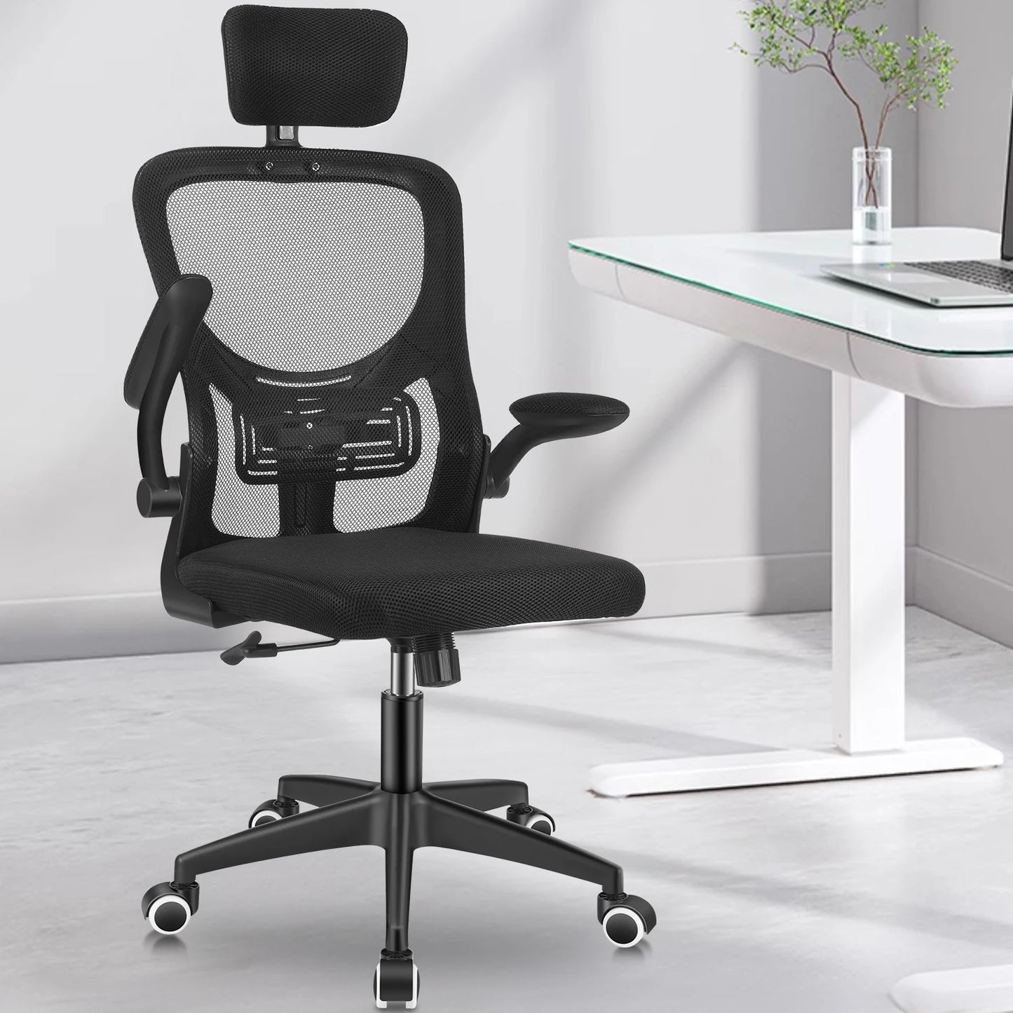 Chaise gaming ergonomique blanche