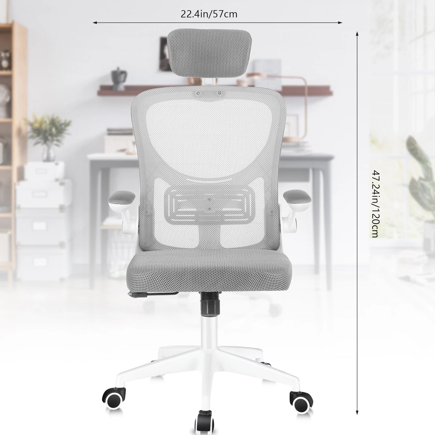 Chaise gaming ergonomique blanche