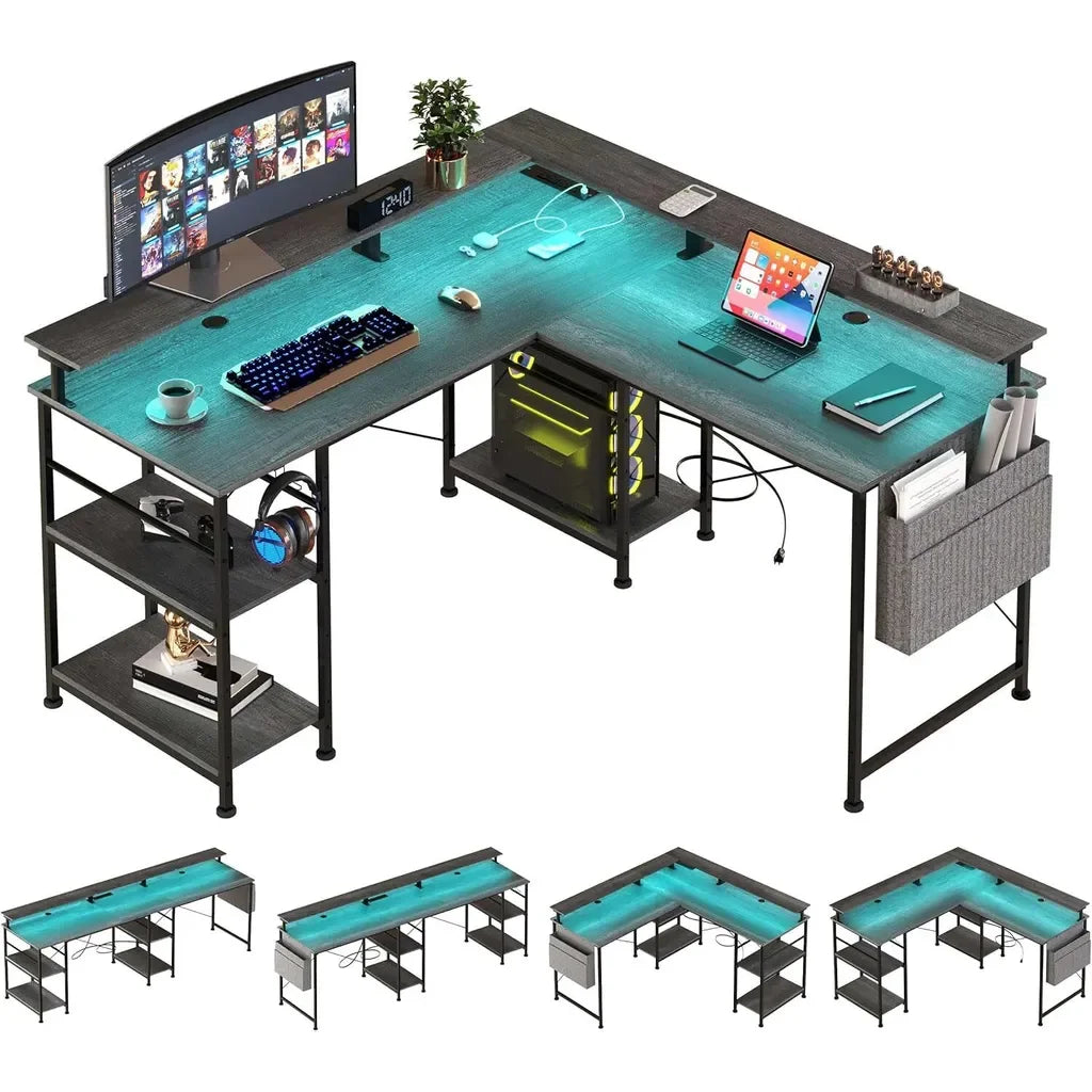 Bureau d'angle gaming Led