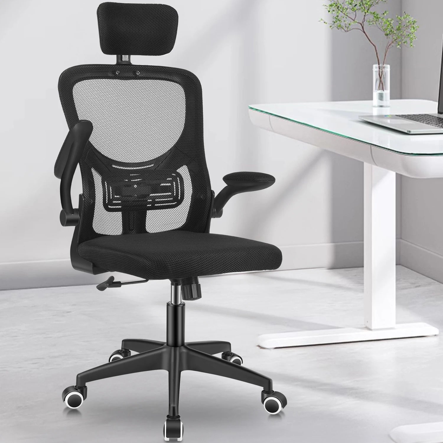 Chaise gaming ergonomique blanche