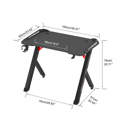 Bureau gaming Led noir